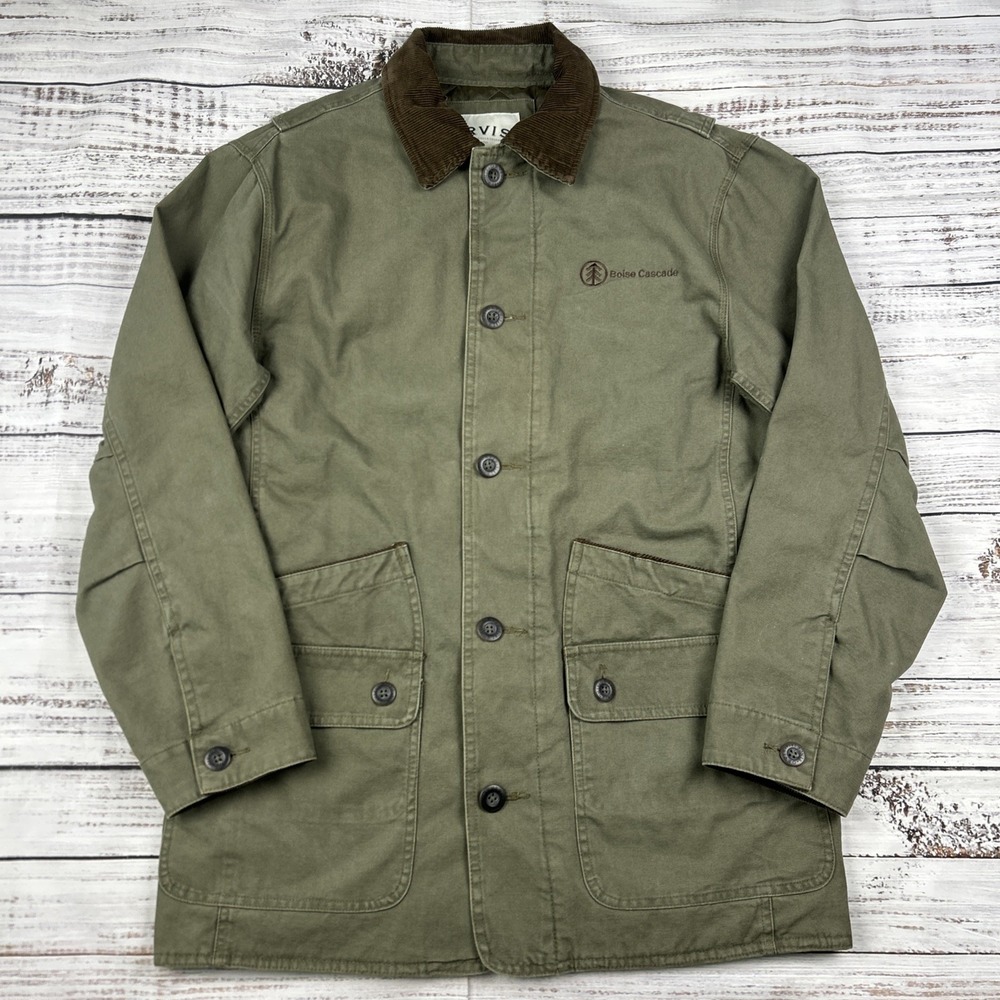 Boise Cascade Orvis Chore Coat Sz M Jacket Canvas Quilt Lined Green Men Forestry